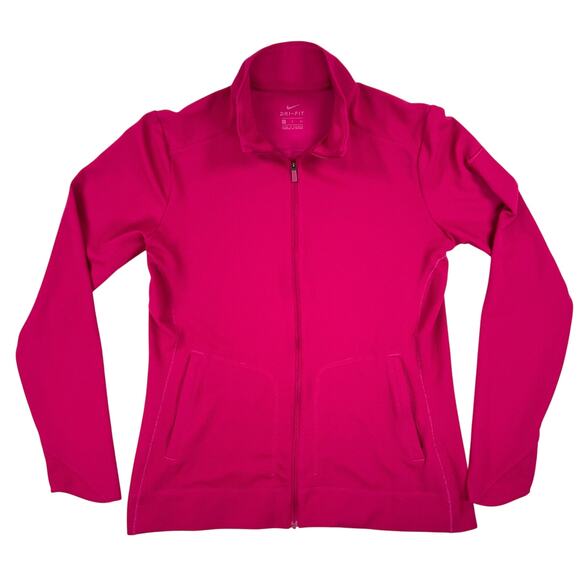 Nike Full Zip Active Jacket Women's S Fuchsia Pink Textured Golf Hiking Walking - Picture 1 of 8